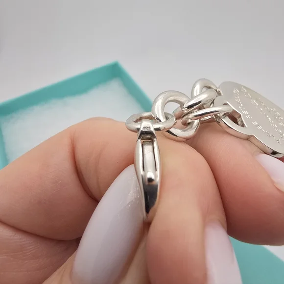 Tiffany Co Return To Tiffany Heart Tag Charm Sterling Silver Bracelet, 7 3/4... - Picture 3 of 5